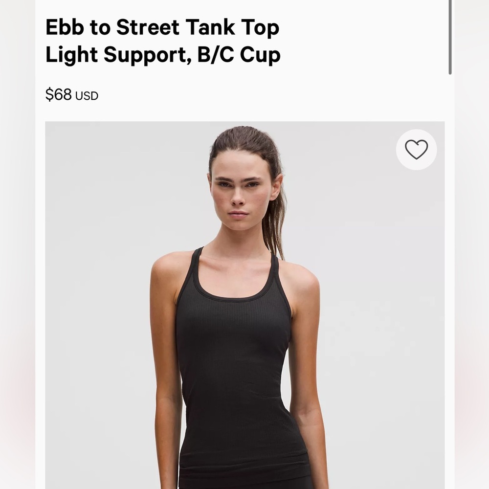 lululemon athletica Black Ebb to Street Tank Top